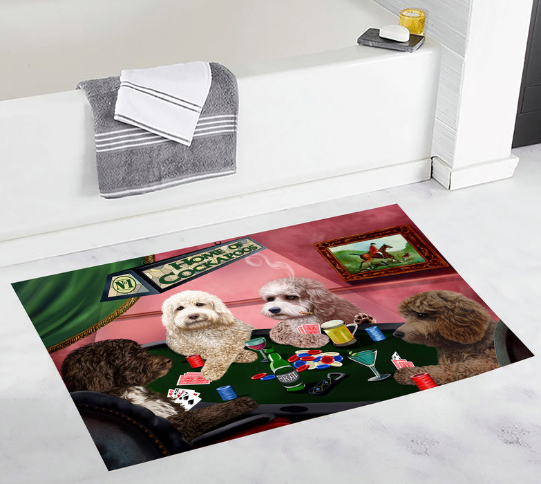 Home of  Cockapoo Dogs Playing Poker Bath Mat