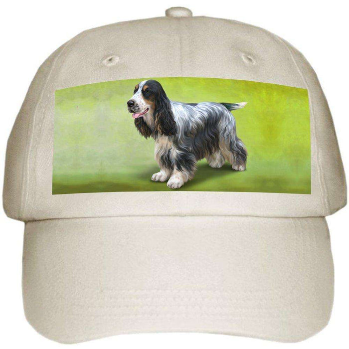 Cocker Spaniel Dog Ball Hat Cap Off White