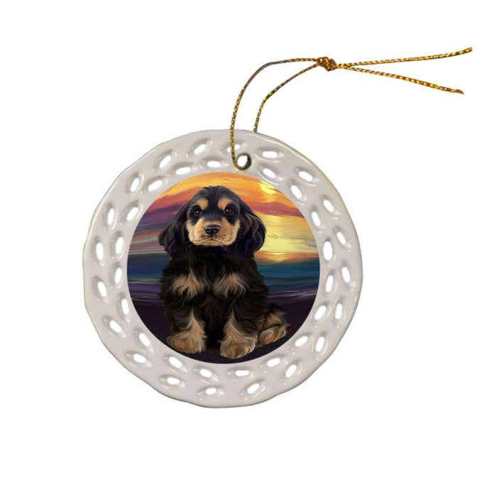 Cocker Spaniel Dog Ceramic Doily Ornament DPOR52772