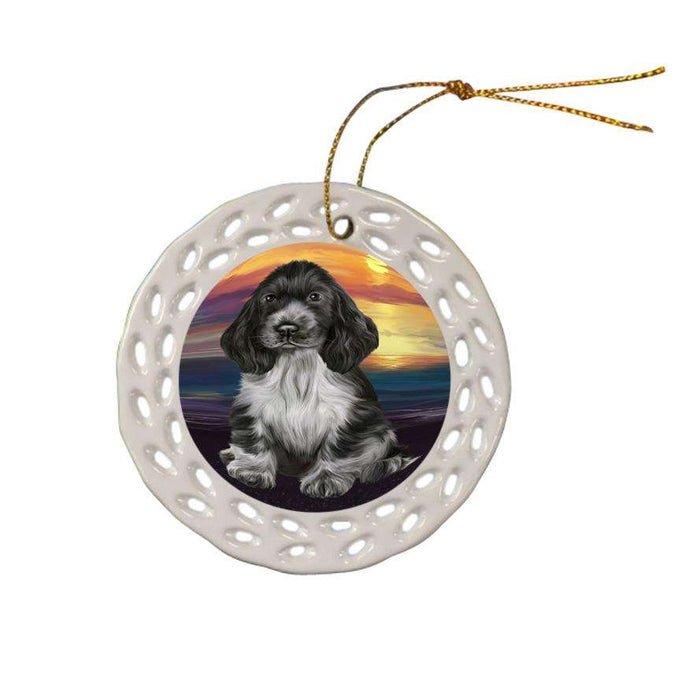 Cocker Spaniel Dog Ceramic Doily Ornament DPOR52775