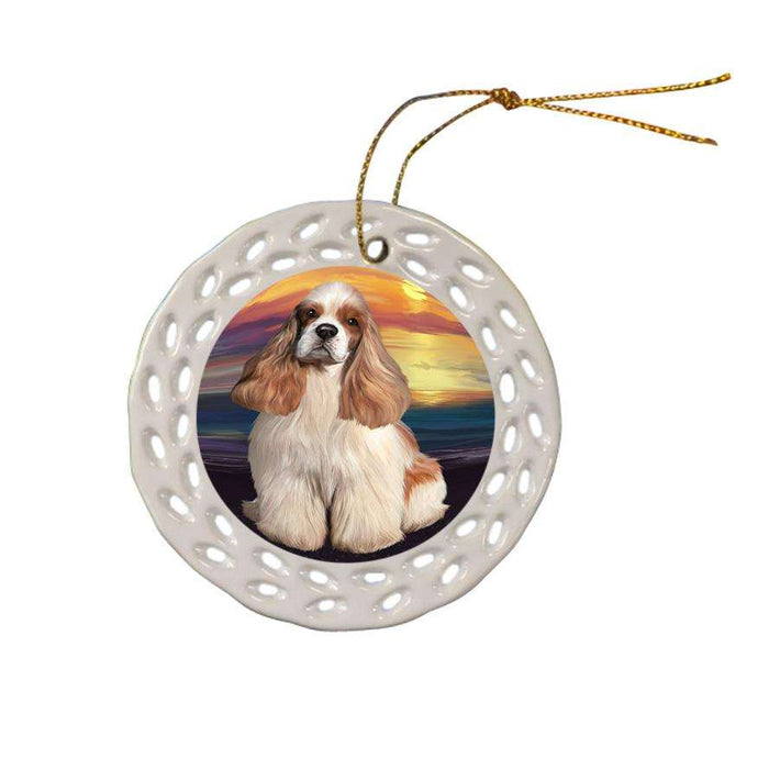 Cocker Spaniel Dog Ceramic Doily Ornament DPOR52776