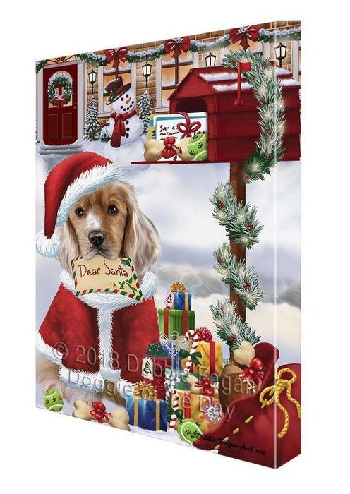 Cocker Spaniel Dog Dear Santa Letter Christmas Holiday Mailbox Canvas Print Wall Art Décor CVS99647