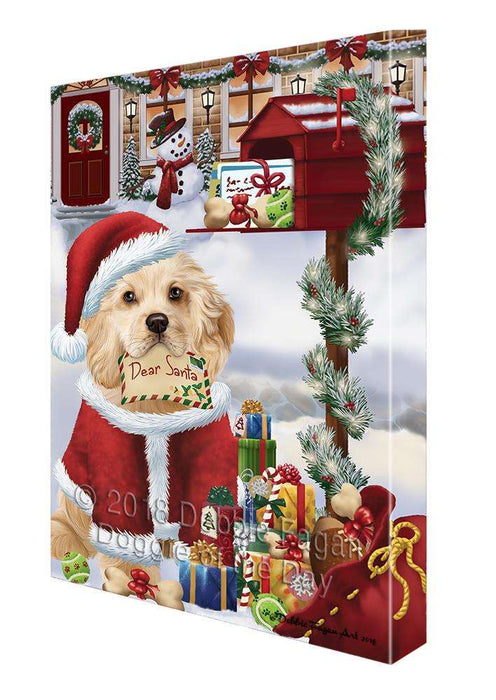 Cocker Spaniel Dog Dear Santa Letter Christmas Holiday Mailbox Canvas Print Wall Art Décor CVS99656