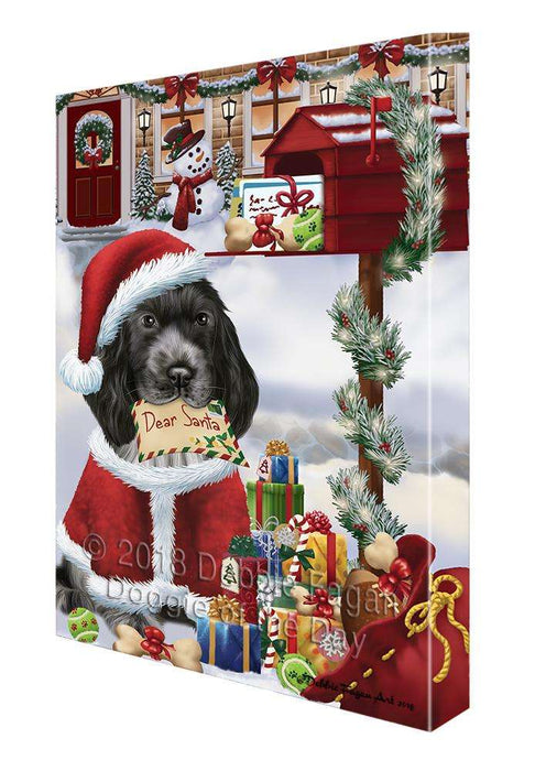 Cocker Spaniel Dog Dear Santa Letter Christmas Holiday Mailbox Canvas Print Wall Art Décor CVS99674