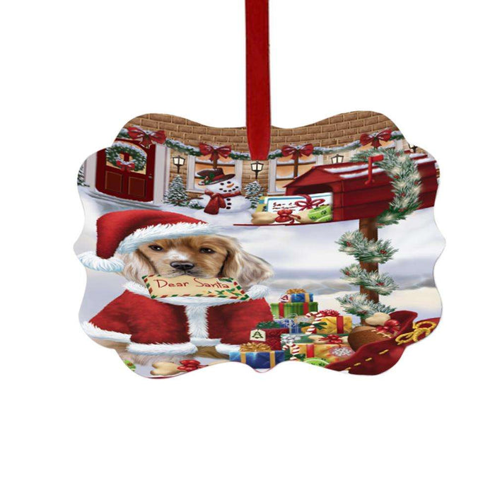 Cocker Spaniel Dog Dear Santa Letter Christmas Holiday Mailbox Double-Sided Photo Benelux Christmas Ornament LOR49036