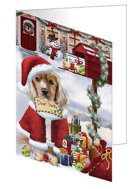 Cocker Spaniel Dog Dear Santa Letter Christmas Holiday Mailbox Handmade Artwork Assorted Pets Greeting Cards and Note Cards with Envelopes for All Occasions and Holiday Seasons GCD64628