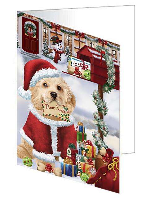 Cocker Spaniel Dog Dear Santa Letter Christmas Holiday Mailbox Handmade Artwork Assorted Pets Greeting Cards and Note Cards with Envelopes for All Occasions and Holiday Seasons GCD64631