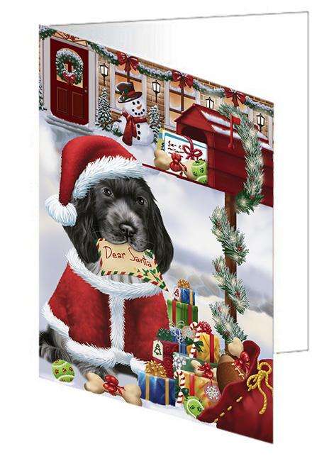 Cocker Spaniel Dog Dear Santa Letter Christmas Holiday Mailbox Handmade Artwork Assorted Pets Greeting Cards and Note Cards with Envelopes for All Occasions and Holiday Seasons GCD64637