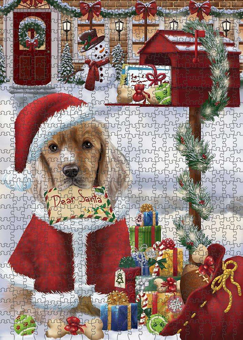 Cocker Spaniel Dog Dear Santa Letter Christmas Holiday Mailbox Puzzle with Photo Tin PUZL81288