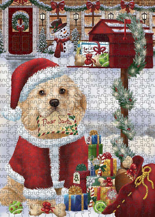 Cocker Spaniel Dog Dear Santa Letter Christmas Holiday Mailbox Puzzle with Photo Tin PUZL81292