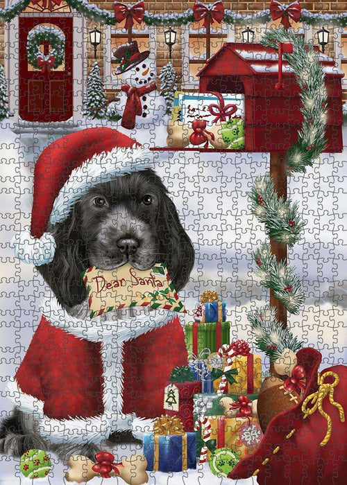 Cocker Spaniel Dog Dear Santa Letter Christmas Holiday Mailbox Puzzle with Photo Tin PUZL81300