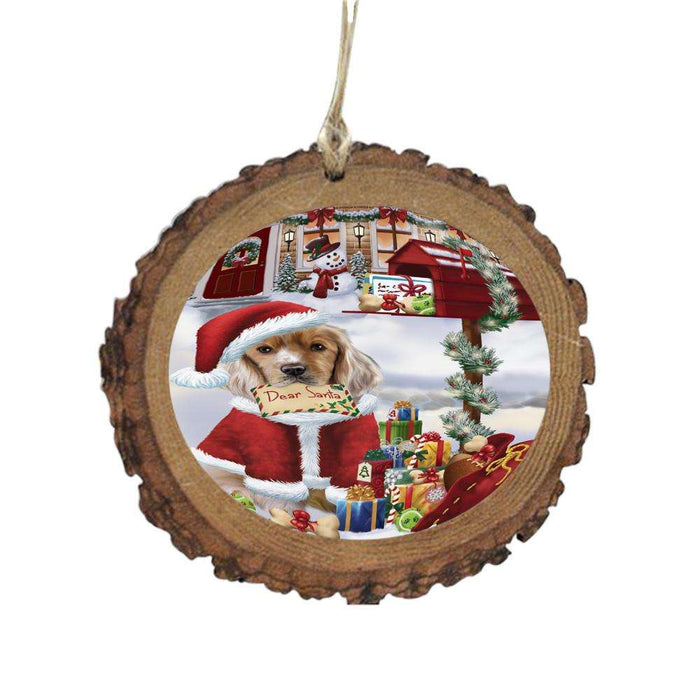 Cocker Spaniel Dog Dear Santa Letter Christmas Holiday Mailbox Wooden Christmas Ornament WOR49036