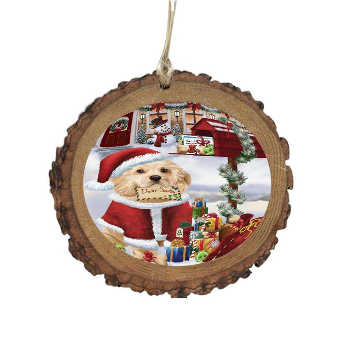 Cocker Spaniel Dog Dear Santa Letter Christmas Holiday Mailbox Wooden Christmas Ornament WOR49037