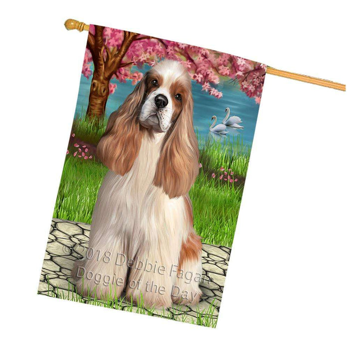 Cocker Spaniel Dog House Flag FLG52947