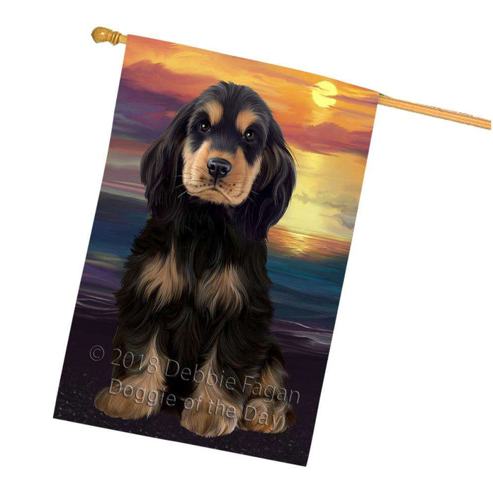 Cocker Spaniel Dog House Flag FLG52970