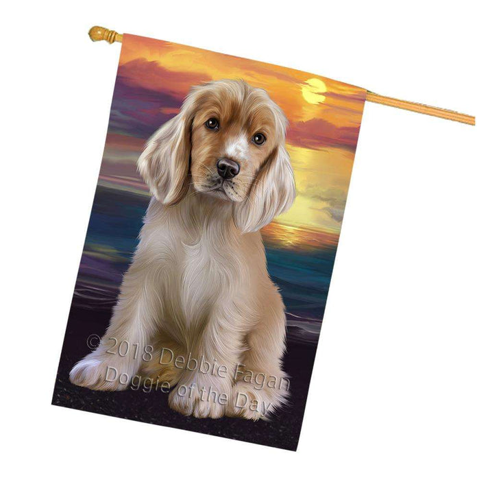 Cocker Spaniel Dog House Flag FLG52972