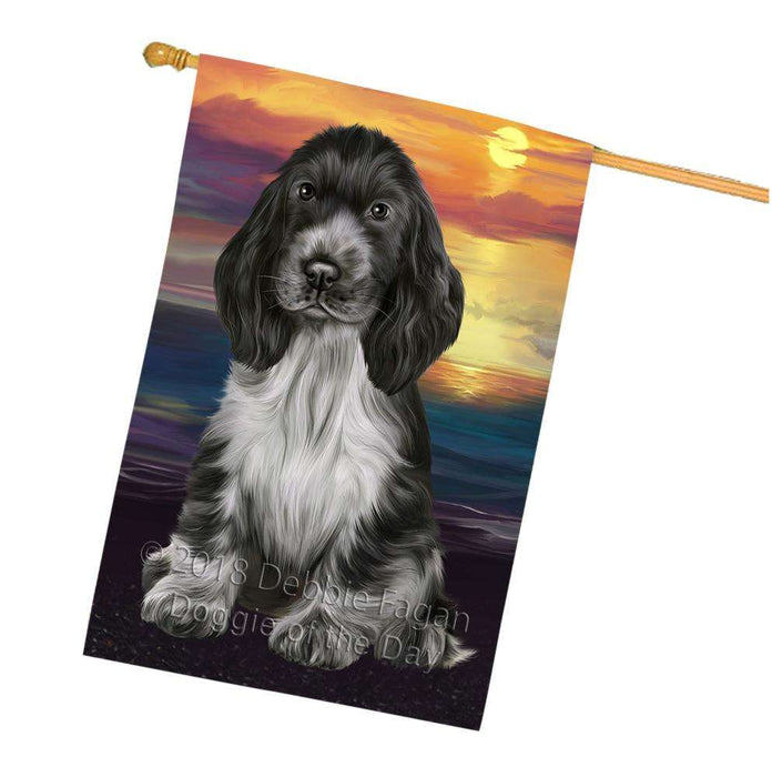 Cocker Spaniel Dog House Flag FLG52973