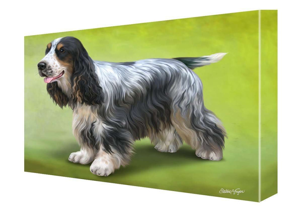 Cocker Spaniel Dog Painting Printed on Canvas Wall Art Signed