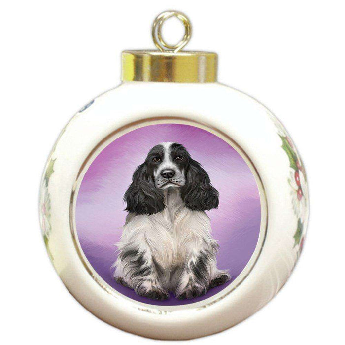 Cocker Spaniel Dog Round Ball Christmas Ornament RBPOR48296