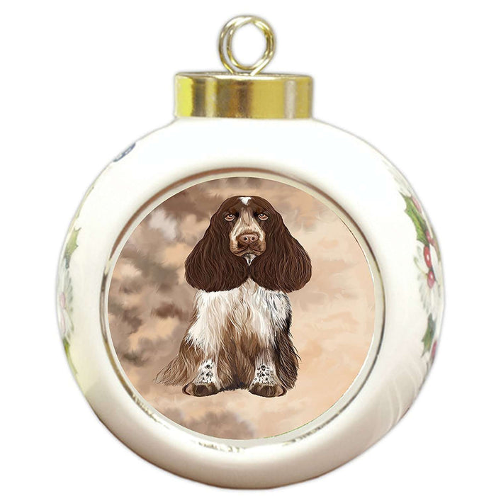 Cocker Spaniel Dog Round Ball Christmas Ornament