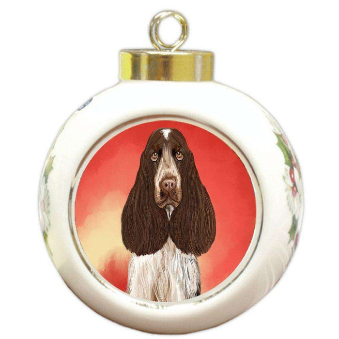 Cocker Spaniel Dog Round Ball Christmas Ornament