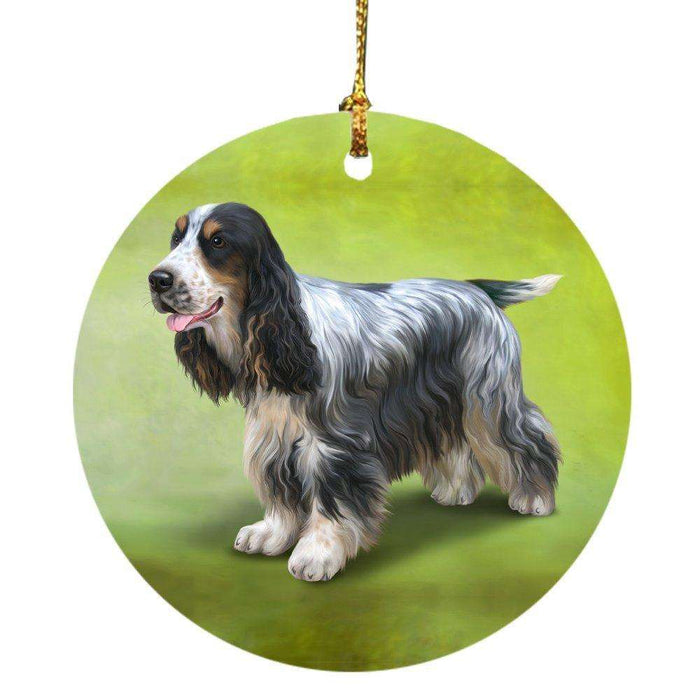 Cocker Spaniel Dog Round Christmas Ornament