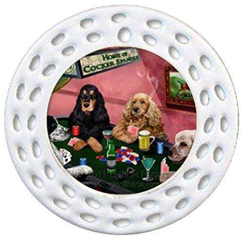 Cocker Spaniels Christmas Holiday Ornament 4 Dogs Playing Poker NWT