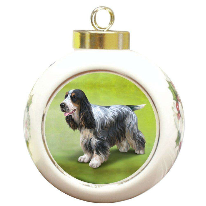 Cocker Spaniels Dog Round Ceramic Christmas Ornament
