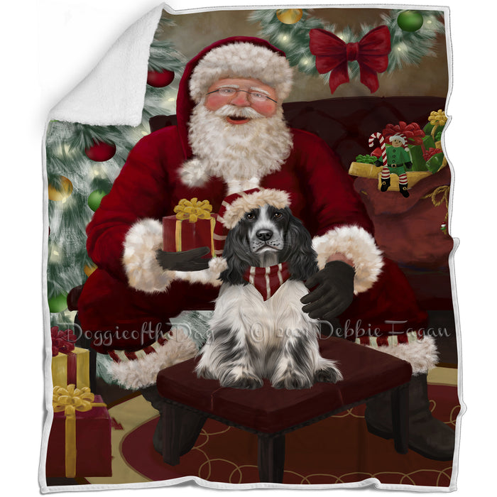 Santa's Christmas Surprise Cocker Spaniel Dog Blanket BLNKT142148