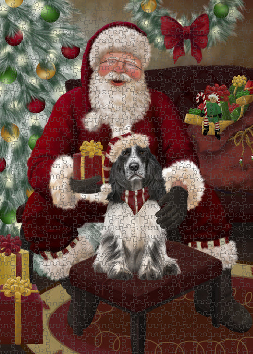 Santa's Christmas Surprise Cocker Spaniel Dog Puzzle with Photo Tin PUZL100748
