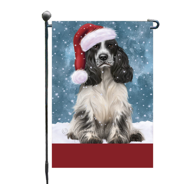 Personalized Let It Snow Happy Holidays Cocker Spaniel Dog Custom Garden Flags GFLG-DOTD-A62330