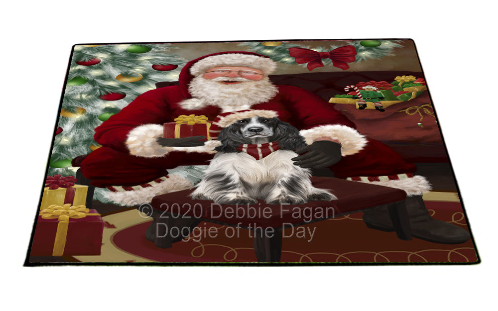 Santa's Christmas Surprise Cocker Spaniel Dog Indoor/Outdoor Welcome Floormat - Premium Quality Washable Anti-Slip Doormat Rug FLMS57409