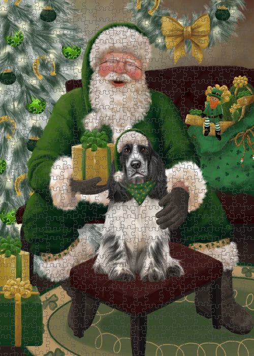 Christmas Irish Santa with Gift and Cocker Spaniel Dog Puzzle  PUZL100356