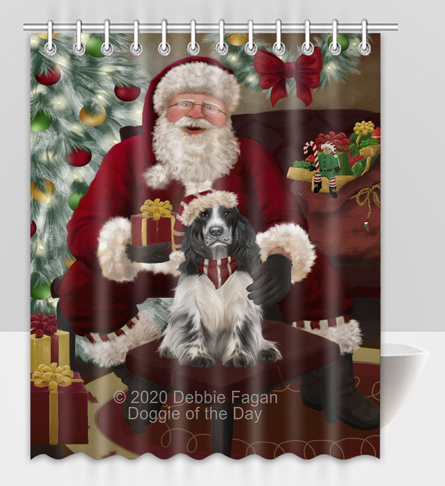 Santa's Christmas Surprise Cocker Spaniel Dog Shower Curtain Bathroom Accessories Decor Bath Tub Screens SC222