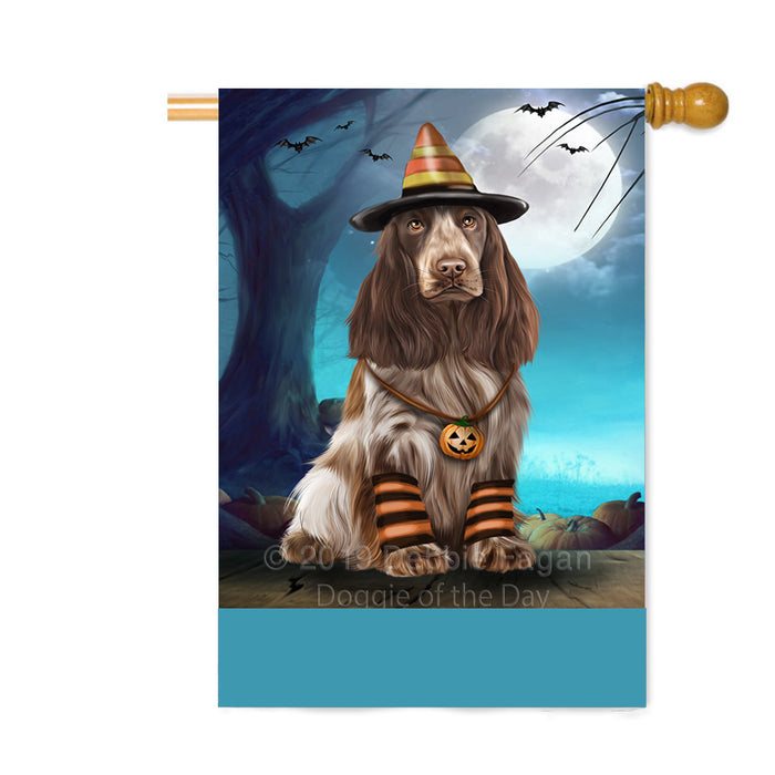 Personalized Happy Halloween Trick or Treat Cocker Spaniel Dog Candy Corn Custom House Flag FLG64093