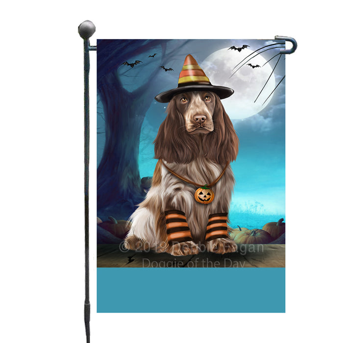 Personalized Happy Halloween Trick or Treat Cocker Spaniel Dog Candy Corn Custom Garden Flag GFLG64402