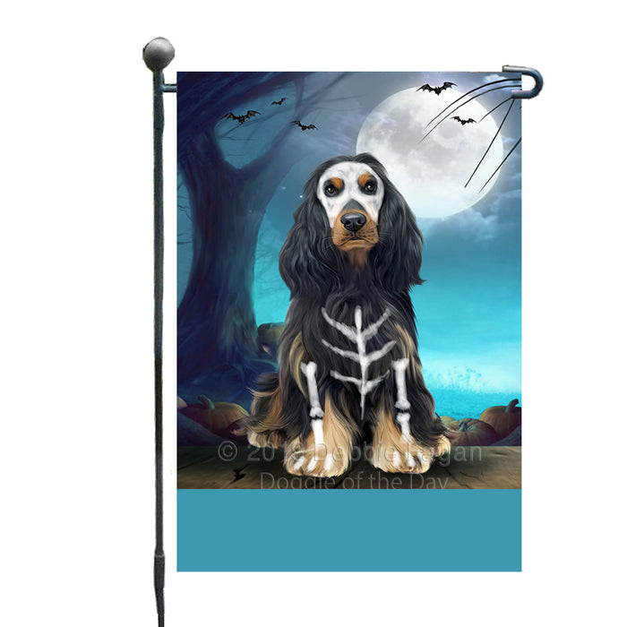 Personalized Happy Halloween Trick or Treat Cocker Spaniel Dog Skeleton Custom Garden Flag GFLG64512