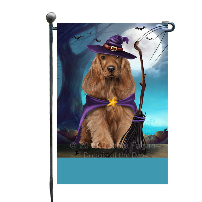 Personalized Happy Halloween Trick or Treat Cocker Spaniel Dog Witch Custom Garden Flag GFLG64567