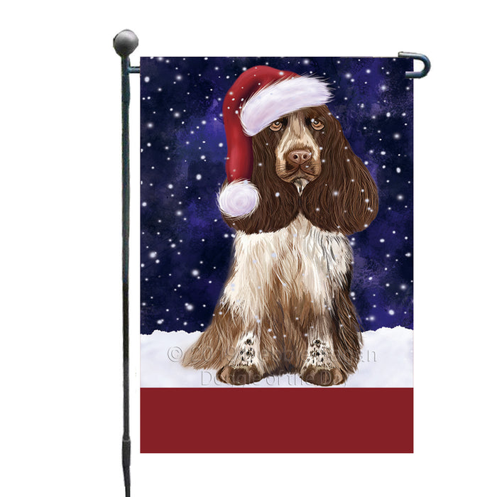 Personalized Let It Snow Happy Holidays Cocker Spaniel Dog Custom Garden Flags GFLG-DOTD-A62329