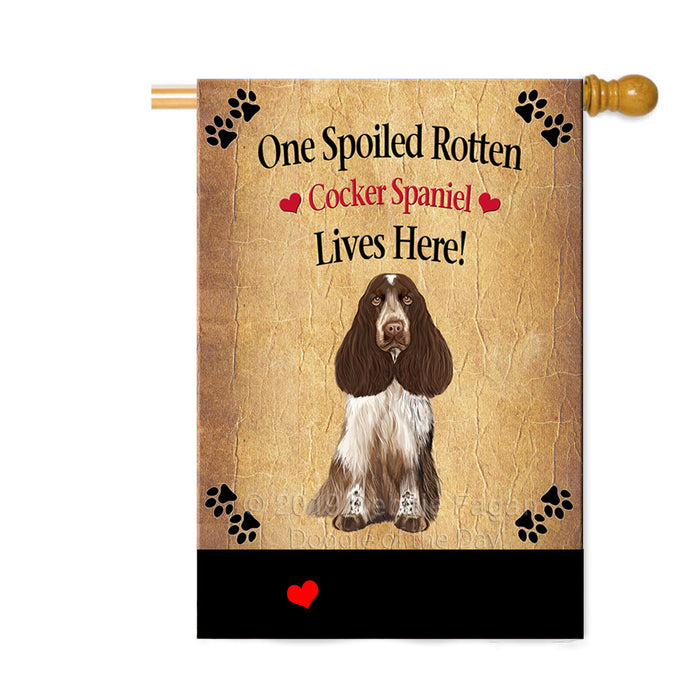 Personalized Spoiled Rotten Cocker Spaniel Dog Custom House Flag FLG-DOTD-A63233