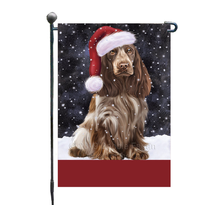 Personalized Let It Snow Happy Holidays Cocker Spaniel Dog Custom Garden Flags GFLG-DOTD-A62331