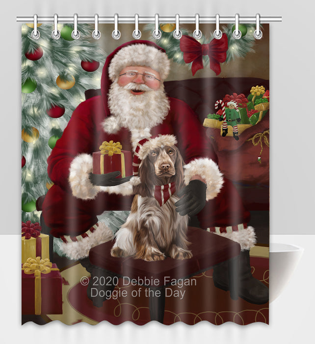 Santa's Christmas Surprise Cocker Spaniel Dog Shower Curtain Bathroom Accessories Decor Bath Tub Screens SC223