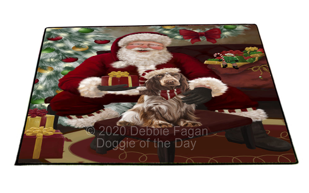Santa's Christmas Surprise Cocker Spaniel Dog Indoor/Outdoor Welcome Floormat - Premium Quality Washable Anti-Slip Doormat Rug FLMS57412