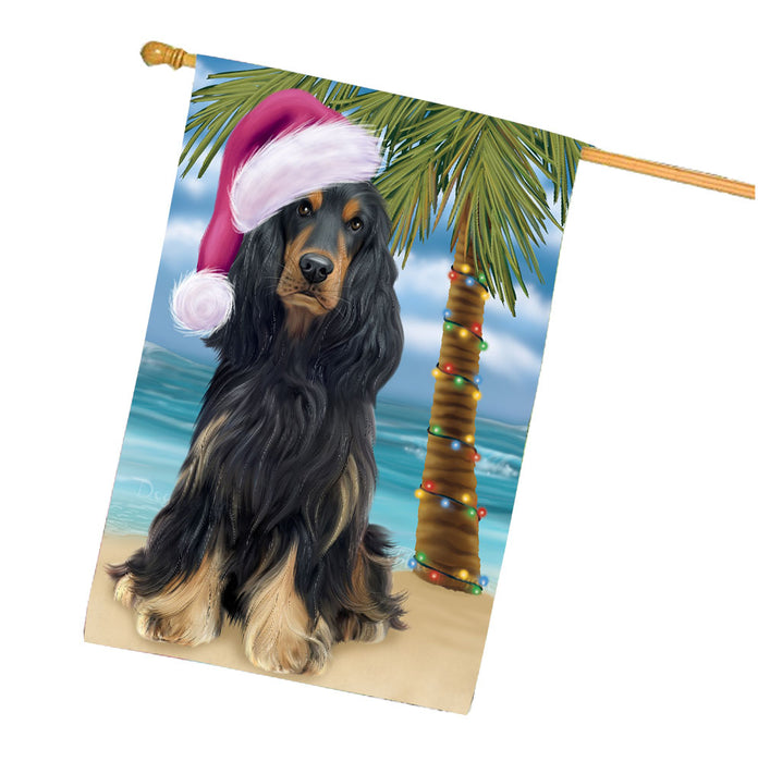 Christmas Summertime Beach Cocker Spaniel Dog House Flag Outdoor Decorative Double Sided Pet Portrait Weather Resistant Premium Quality Animal Printed Home Decorative Flags 100% Polyester FLG68724