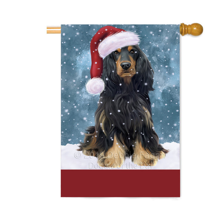 Personalized Let It Snow Happy Holidays Cocker Spaniel Dog Custom House Flag FLG-DOTD-A62388