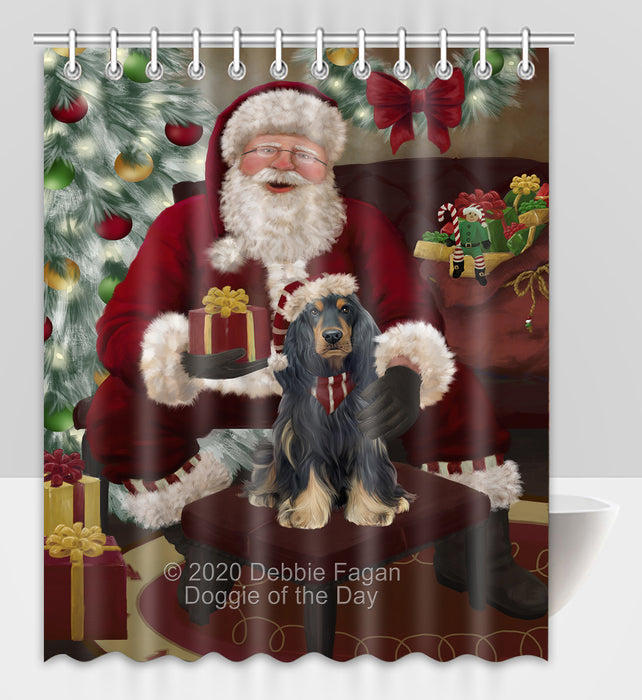 Santa's Christmas Surprise Cocker Spaniel Dog Shower Curtain Bathroom Accessories Decor Bath Tub Screens SC224