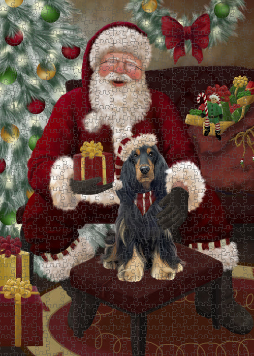 Santa's Christmas Surprise Cocker Spaniel Dog Puzzle with Photo Tin PUZL100756
