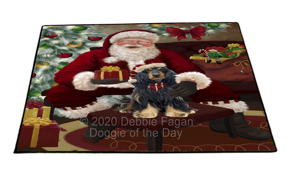 Santa's Christmas Surprise Cocker Spaniel Dog Indoor/Outdoor Welcome Floormat - Premium Quality Washable Anti-Slip Doormat Rug FLMS57415