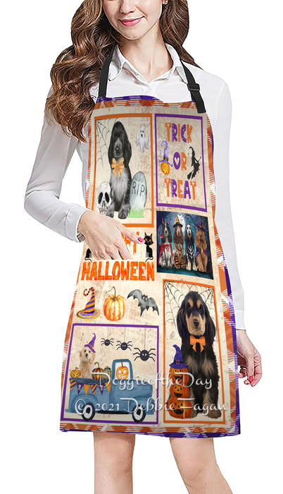 Happy Halloween Trick or Treat Cocker Spaniel Dogs Cooking Kitchen Adjustable Apron Apron49311
