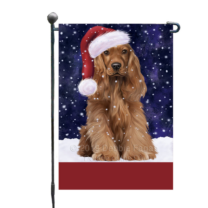 Personalized Let It Snow Happy Holidays Cocker Spaniel Dog Custom Garden Flags GFLG-DOTD-A62333
